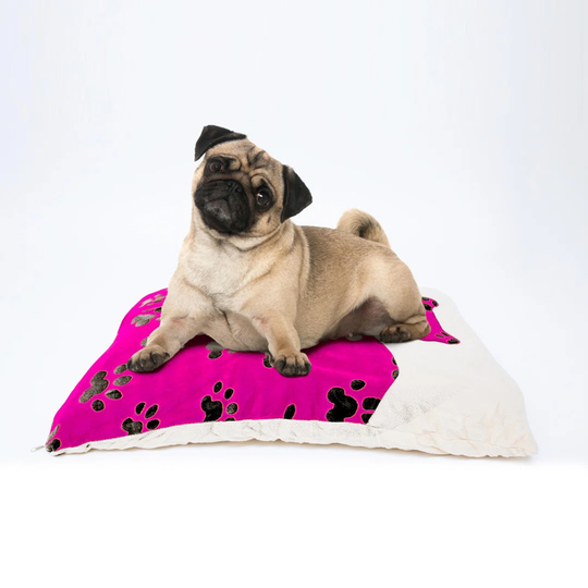 Pet Pillow Cushion with a Pawprint and Bone Design