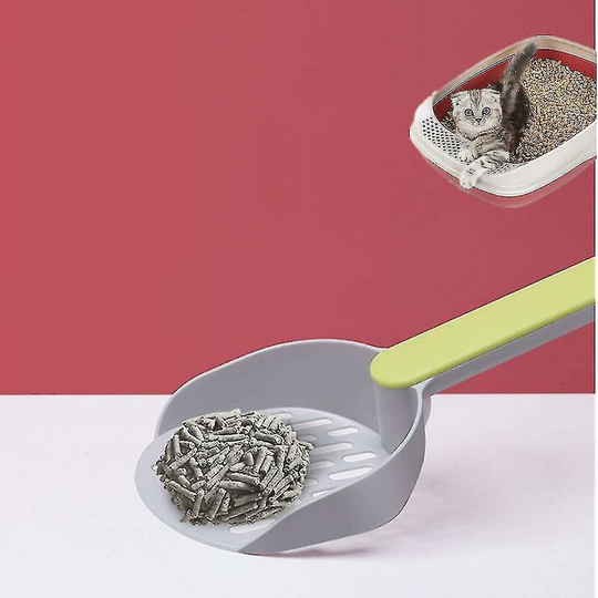 Litter Scoop Made of Premium abs Plastic for Most Types of Cat Litter, Cat Litter and Scoop Holder, Durable and Easy to Clean (Grey Green)