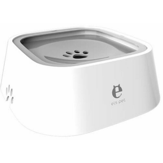 Monly - Pet Water Bowl Dog Bowl Floating Water Bowl Waterer Drinking Bowl Water Feeder Drinking Fountain 1L White