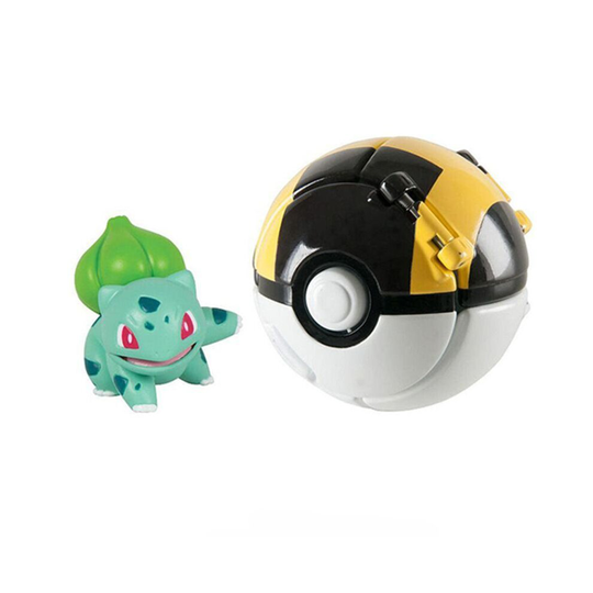 (Bulbasaur) Pokemon Poke Ball Action Figure Model Toys Pikachu Charmander Litten Rockruff