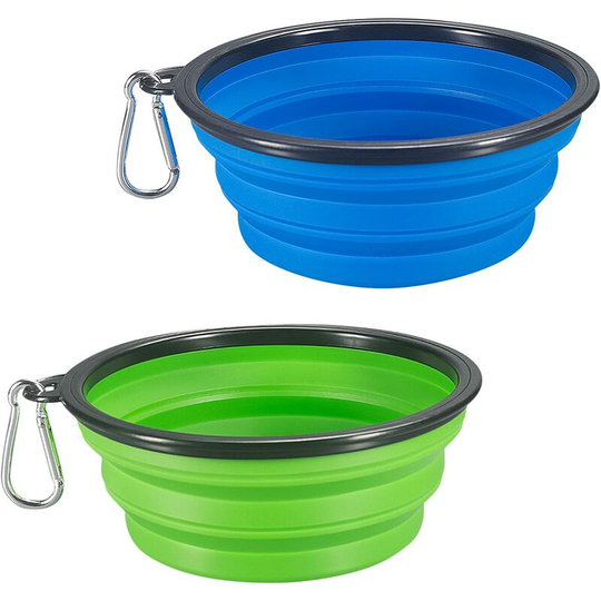Einemgeld - 2-Pack Extra Large Size Collapsible Dog Bowl, Food Grade Silicone bpa Free, Foldable Expandable Cup Dish for Pet Cat Food Water Feeding