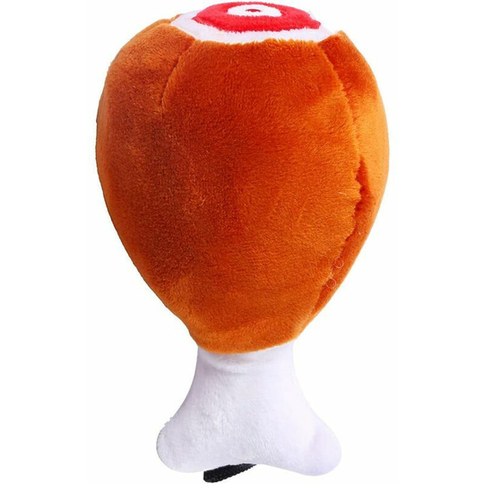 Puppy Dog Chicken Leg Plush Squeak Chew Toy Interactive Pet Toys Gift Brown One Size