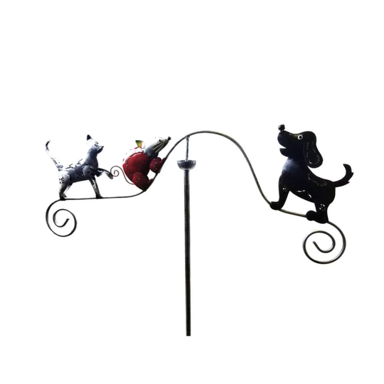 Romy Mouse Cat and Dog Wind Spinner