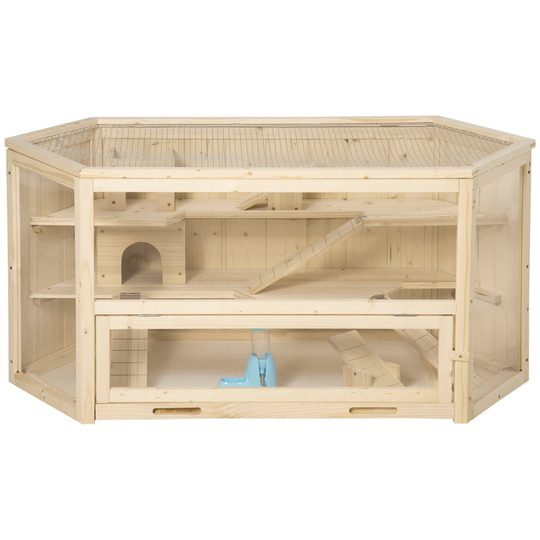 PawHut Three-Tier Wooden Hamster Cage Gerbil Play Centre