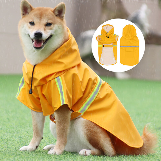 Size m dog raincoat Cape reflective strip pet raincoat Windproof rainproof dog hooded raincoat 22 x 17 x 2cm