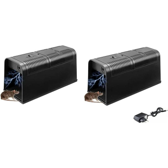 Aougo - 2X Mouse Trap, Electronic Mouse High Voltage Eliminators, Maximum Control Effectiveness and Outdoor, Rats, Insect Pests for Pets