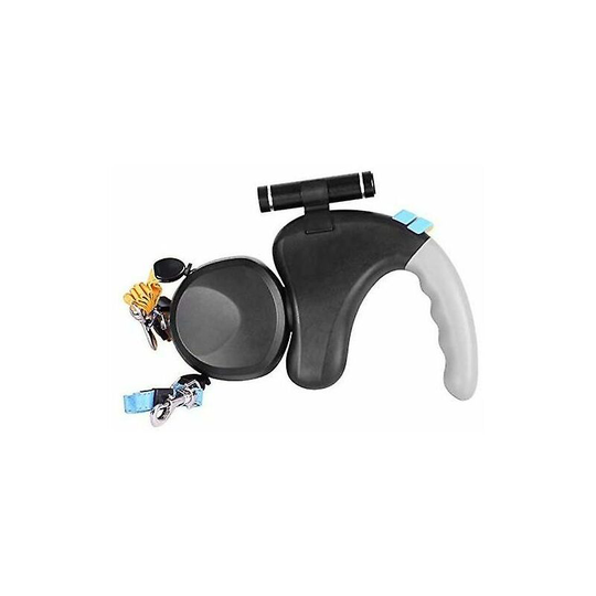 Bearsu - Double retractable dog leash with led light, double dog leash for pets, automatic retractable dog leash