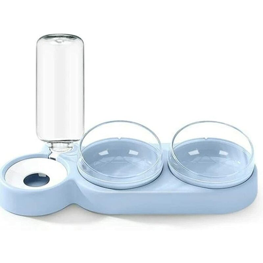 Marchul Cat Bowls, Dog and Cat Feeder, Double Cat Bowl, 3 in 1 Pet Feeder and Automatic Water Dispenser for Small Medium Dogs
