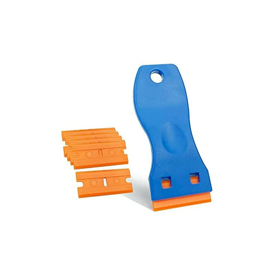 Aougo - Plastic Car Sticker Safety Scraper Glass Scraper Ceramic Hob Scraper with 10 Pieces Double Edge Plastic Spares for Removing Decals from Glass