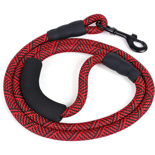 Nylon Climbing Rope Dog Leash with Padded Handle 150cm, Red