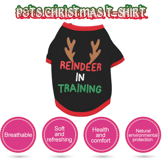 Dog shirt Dog Christmas T-shirt Pet T-shirt Dog T-shirt Pet Dogs Clothing Dog Christmas Clothing T-shirt Puppy Costume