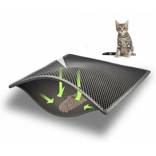 Cat litter mat, waterproof non-toxic eva, cat litter mat, double layer honeycomb design.