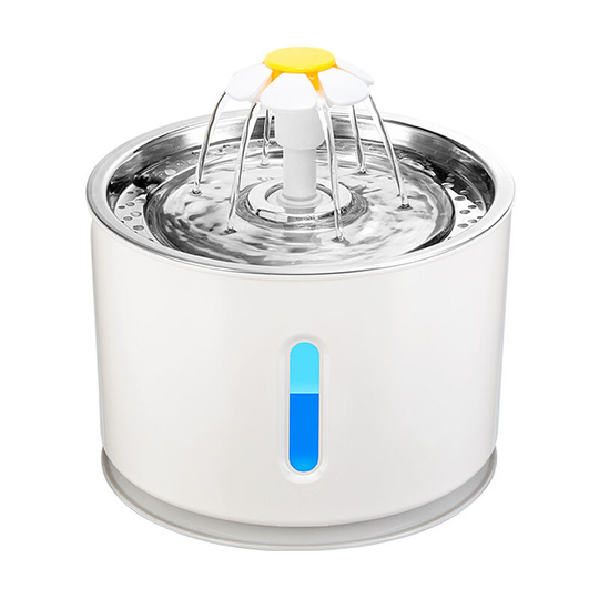 Heguyey - Cat Fountain, 2.4L Cat Fountain Cat Dog Water Dispenser with 4 Activated Carbon Filters 1 Silicone Mat Silent Fountain with Stainless Steel