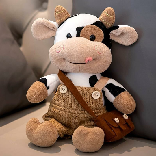 Cartoon Milk Cow Plush Doll Cute Simulation Cattle Animals Plush Toys Soft Stuffed Sweater Cow Pillow Kids Birthday Gifts