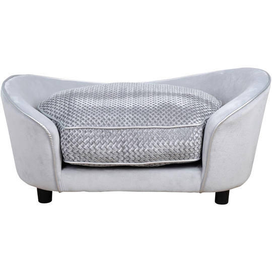 Dog Sofa Bed Pet Chair Kitten Couch Lounge w/ Cushion for xs s Dogs - Gray - Pawhut