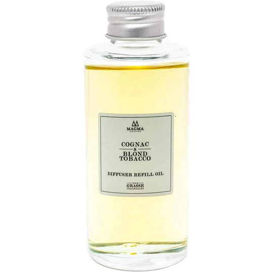 Magma London - Luxury Reed Essential Oil Diffuser Refill - Grasse Collection - 100Ml - Cognac And Blond Tobacco Scent