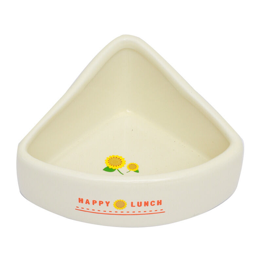 Thsinde Non-rollover Ceramic Hamster Food Basin Can Be Small Pet Feeding Basin Rabbit Hedgehog Feeding Bowl-2 pcs-sector