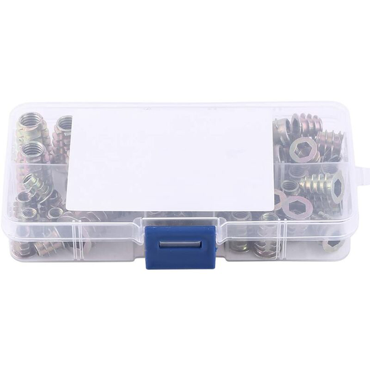 50 Pcs M4/M5/M6/M8/M10 Insert Nuts Zinc Alloy Insert Nuts screw to; threaded hex drive Insert Nuts Furniture Nut Assortment