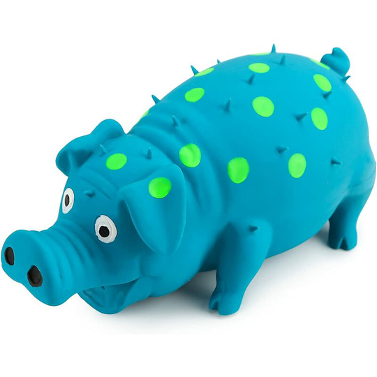 Squeaky Pig Dog Toys, Blue Latex Grunting Pig Dog Toy Anxiety Relief for Dog Puppy Chew Toys,Dog Squeeze Toy