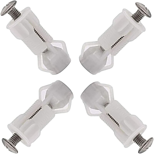 Devenirriche - Toilet Lid Expansion Screws Screws Top Fixing Toilet Hinges Screws Seat Fixing Stainless Steel Nylon Expansion Screws Kit Toilet Seat