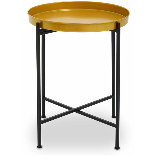 Hege Small Brass and Black Finish Side Table - Premier Housewares