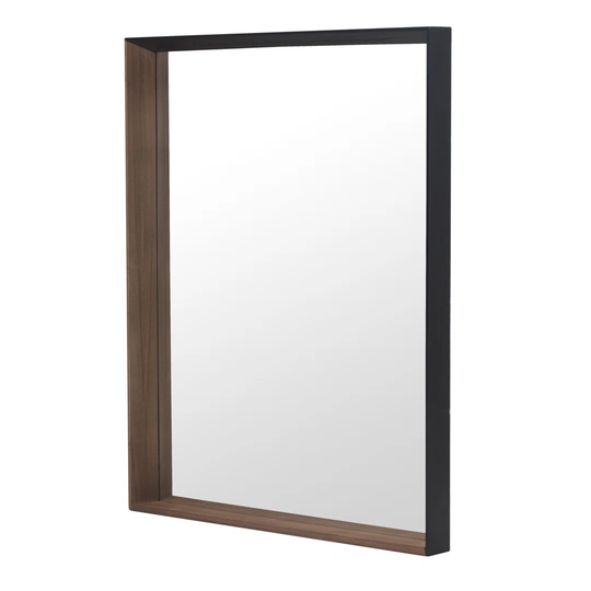 Fabozzi Wood Framed Wall Mounted Accent Mirror in Black