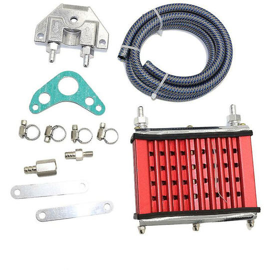 Joorrt - Guoxing Oil Cooler Radiator, Motorcycle Off-Road Vehicle Cooling Oil Cooler Accessories Modified Cooler Radiator, Universal (Color: