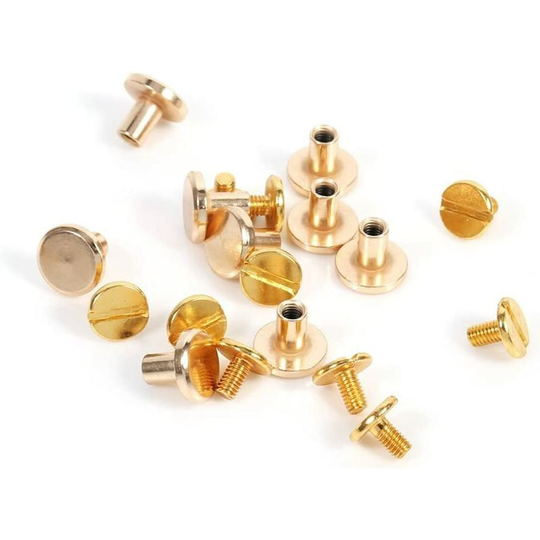 Solid Brass Buttons Nail Screws Clamshell Rivets Screw On Leather Rivets for Strap Nails 5mm 6.5mm 8mm (8mm)