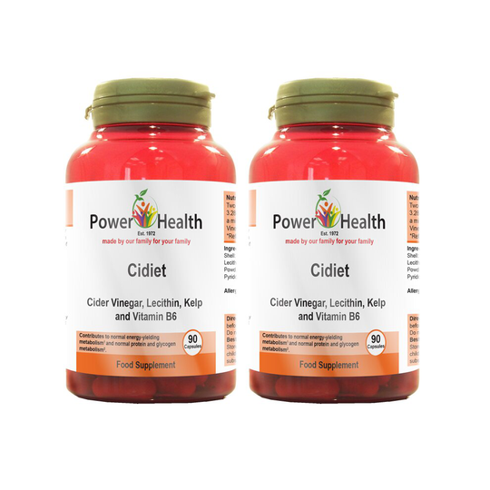 Power Health Cidiet (Cider Vinegar, Kelp, Vitamin B6 & Lecithin) 90 capsules Twin Pack