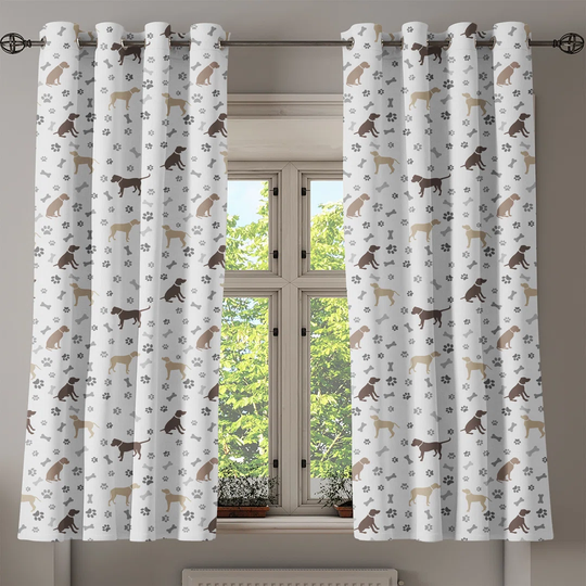Witte Bones and Dog Semi Sheer Thermal Curtains