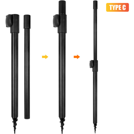 Carp Metal Material Fishing Rod Support Fishing Pole Ground Holder,model:Black c - model:Black c