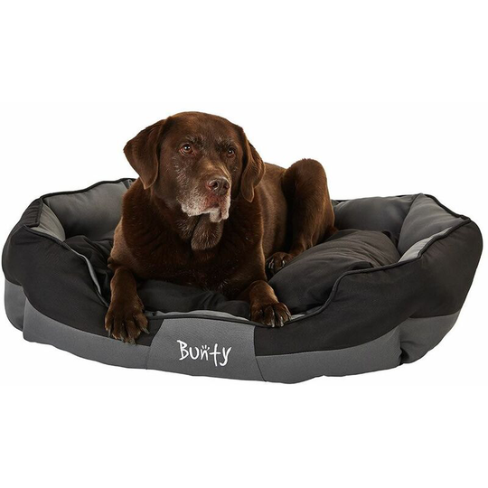 Bunty Anchor Soft Dog Bed Waterproof Washable Hardwearing Pet Basket Mat Cushion - Black - X-Large