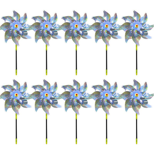 Bird Scarecrow Decoration, 10pcs Reflective Windmill, Anti-Bird Windmill, Scarecrow Windmill to Protect and Decorate Garden, Farm, Orchard