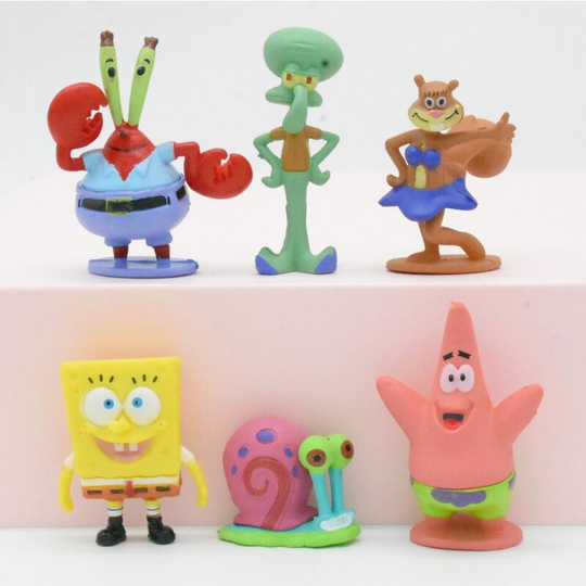 Q version movie characters 6 types of sponge baby doll ornaments cute shape eight claw handmade model fish tank decorations