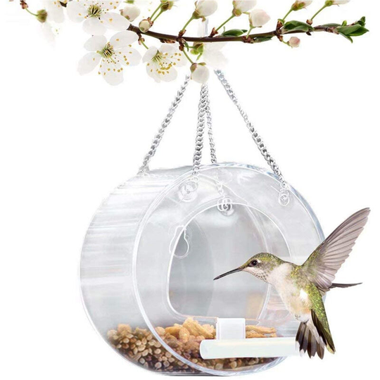 Circle Shape Hanging Bird Feeder Can Be Hung Outdoor Balcony Garden Balcony Acrylic 5'x3'x5' 1pc