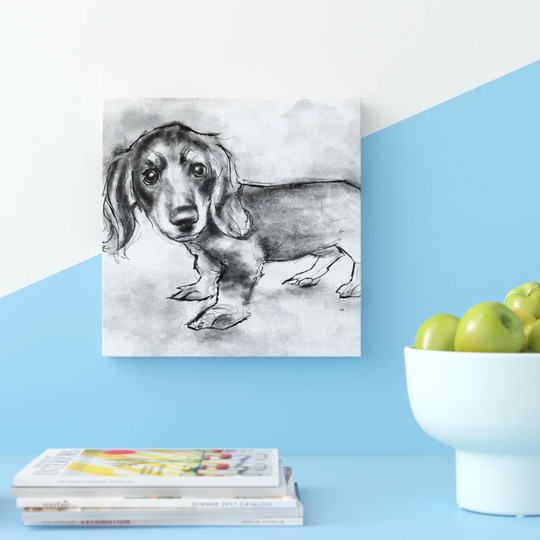 'Dachshund Puppy' Graphic Art on Wrapped Canvas
