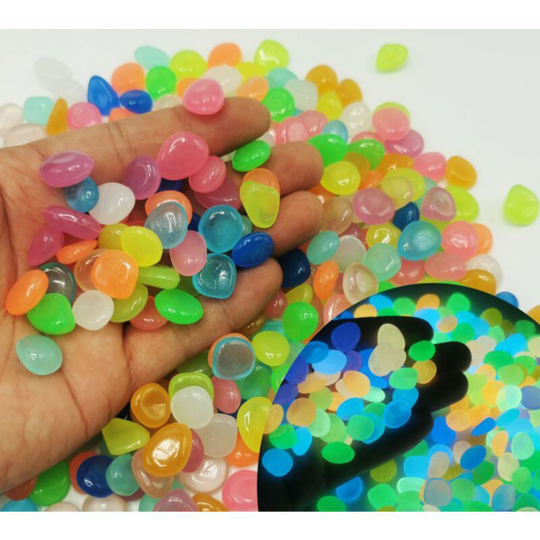 Monly - Colorful Glowing Stone, Luminous Pavers for Garden/Aquarium Pathway Decoration, Decorative Resin Gravel, Aquarium Landscaping Stone 300