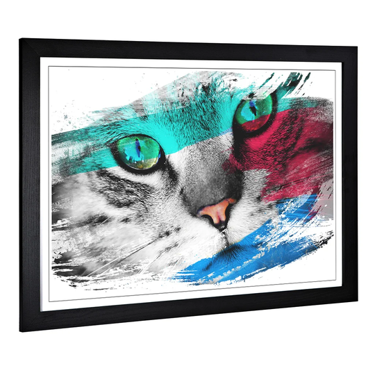 'Green-Eyed Cat' Framed Art Print