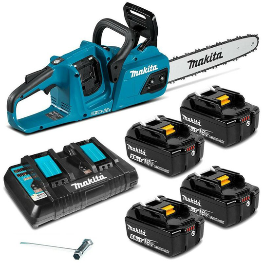 DUC355PT4 Twin 18v / 36v lxt Cordless 35cm 14' Chainsaw Lithium - 4 x5.0 - Makita