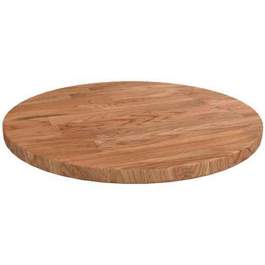 Round Table Top Light Brown Ø30x1.5 cm Treated Solid Wood Oak Vidaxl Brown