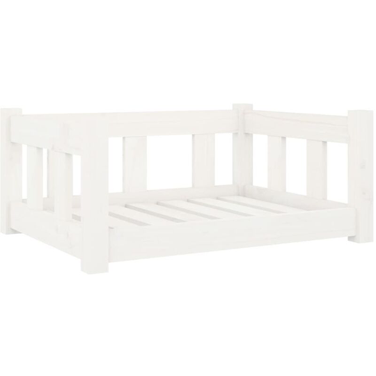 Dog Bed White 65.5x50.5x28 cm Solid Wood Pine vidaXL - White