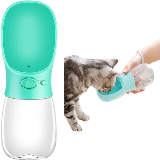Soekavia - Pet Water Bottle, 350ml / 550ml Food Grade Portable Leak Proof Water Dispenser with Drinking Feeder, Outdoor Drinking Cup for Dog Cat