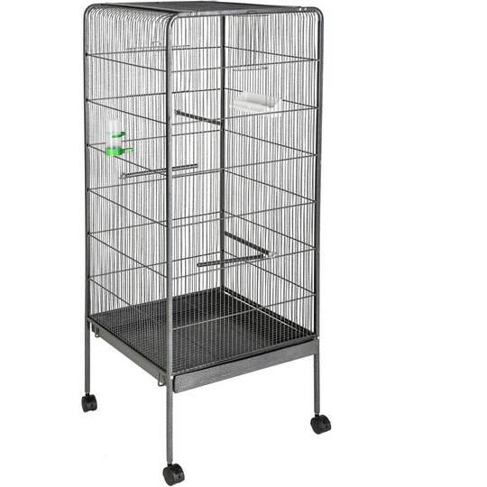 Bird cage 146 cm high - bird aviary, parrot cage, budgie cage - anthracite