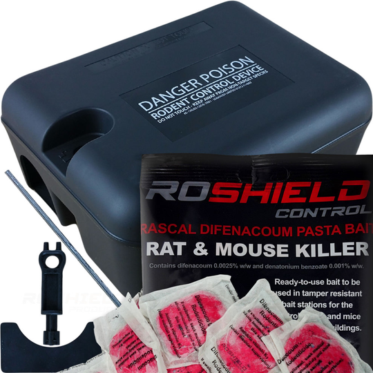 (3 Boxes & 450g Pasta) Roshield External Rat & Mouse Pasta Bait Box Kit