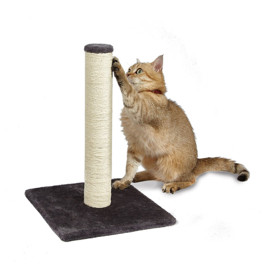 16' Cat Scratching Post, Small Cat Tree, Natural Sisal Pole Carpet Covered Heavy Base, Modern Vertical Full Scratcher(30Ă—30Ă—43 cm), gray - Meerveil