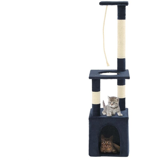 Cat Tree with Sisal Scratching Posts 109 cm Dark Blue - Blue