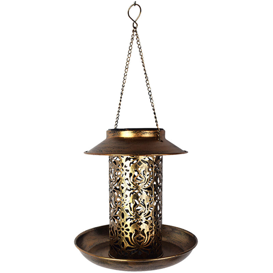 Asupermall - led Solar Bird Feeder Hollow Garden Hanging Lights Hanging Bird House with Projection Light for Feeding Wild Bird Outdoors Hanging Gift