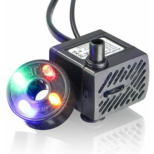 Mini Water Pump with Led, 180L/H, 3.5W, Small Aquarium, Garden, Well, Garden Pond, Water Fountain Pump