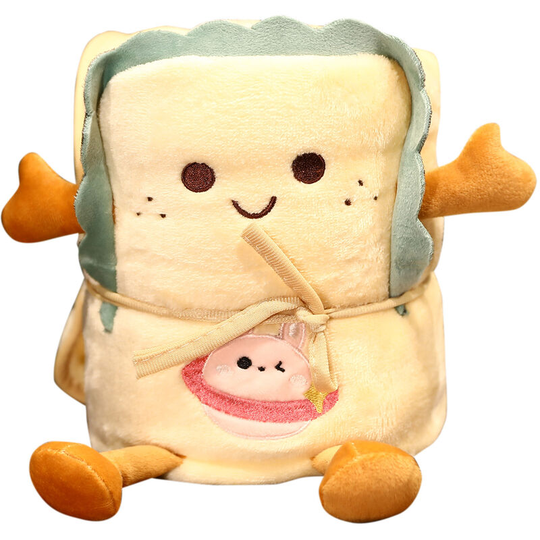 Fleece Blanket Roll Cute Foldable Throw Blankets with String for Home Office Car Safa (Pink Rabbit-115X170cm)
