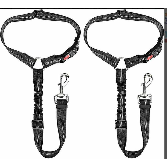 Dog Car Seat Belt, 2 Pack Adjustable Pet Dog Head Restraint Lead Seat Belt (Black xl)